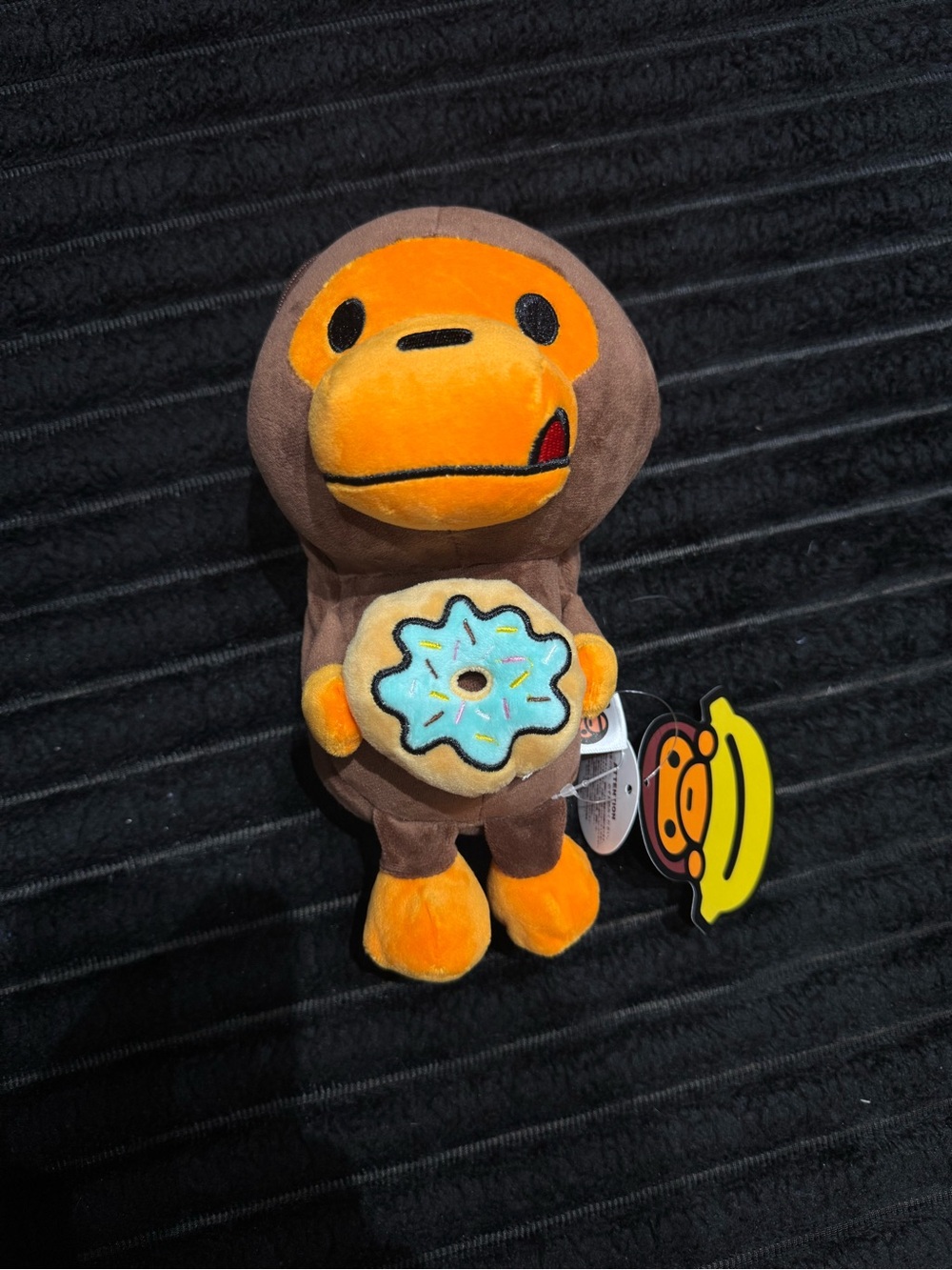 Brown & Orange Monkey Plush Stuffed Animal with Donut Accessory